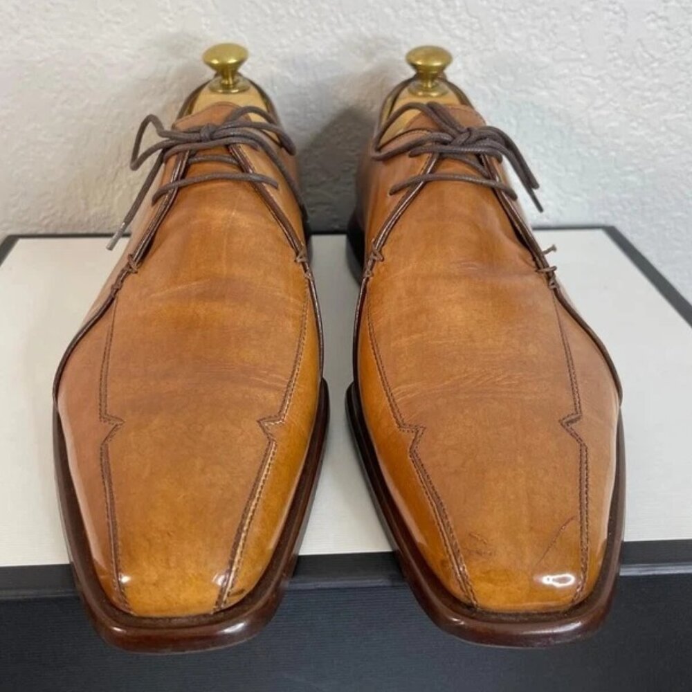 Oliver Sweeney Earl Brown Leather Oxford Dress Shoes Lace up Men's Size 8.5